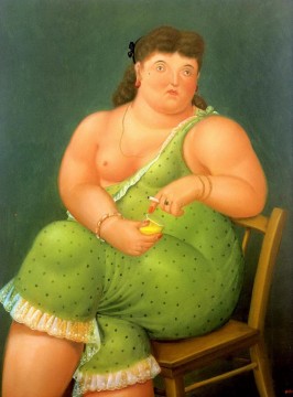 Fernando Botero Painting - Mujer semidesnuda Fernando Botero